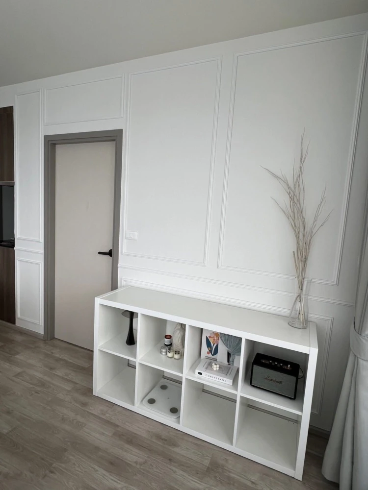 For rent: Ideo Mobi Sukhumvit East Point, 18th floor, corner room, fully furnished, nice to live in, book now.