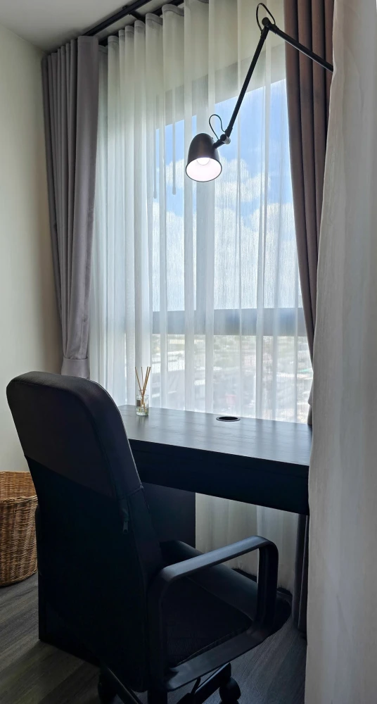 For rent: Ideo Ramkhamhaeng - Lam Sali Station, 14th floor, pool view, beautiful room, fully furnished, reserve now.