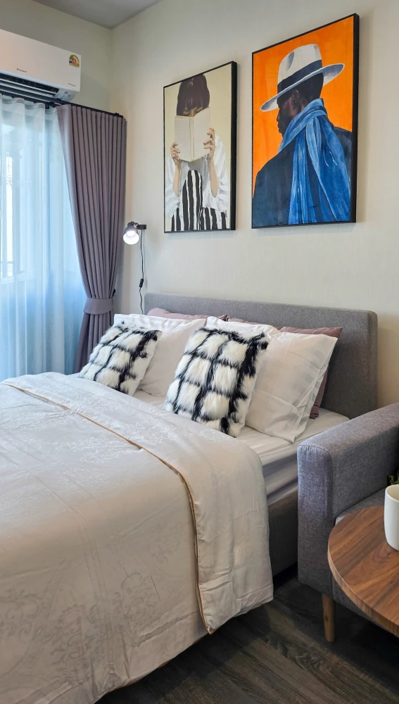 For rent: Ideo Ramkhamhaeng - Lam Sali Station, 14th floor, pool view, beautiful room, fully furnished, reserve now.