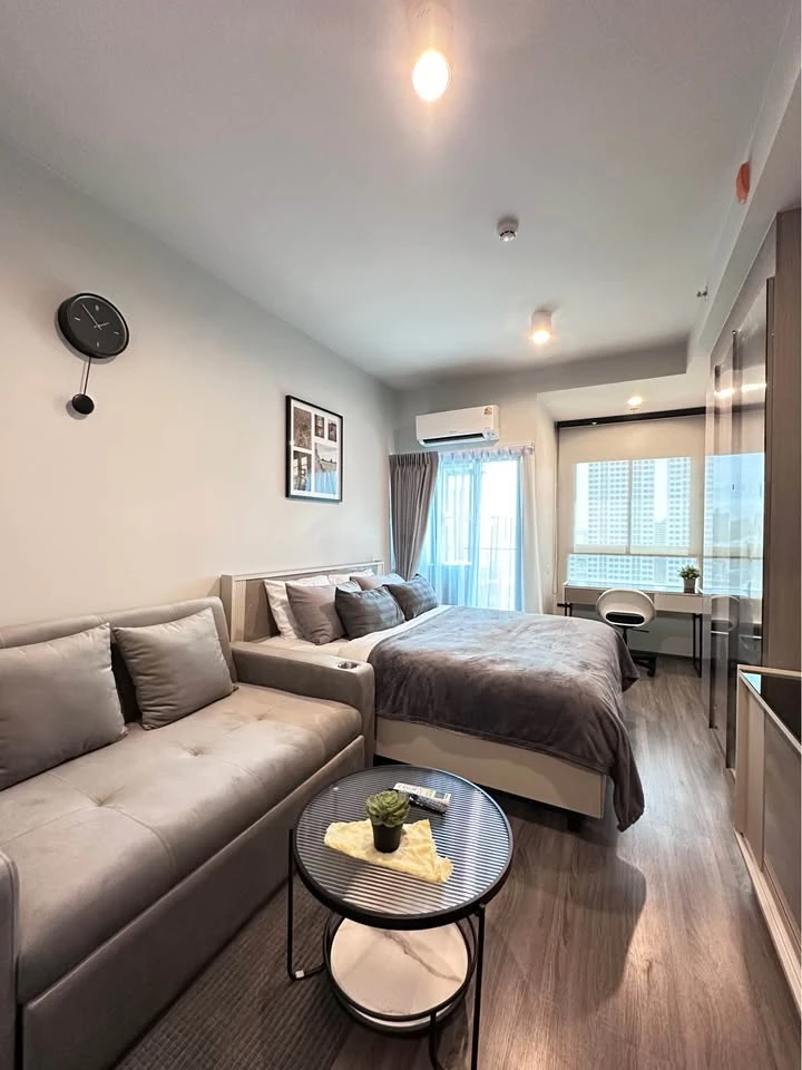 For rent: Ideo Ramkhamhaeng-Lamsali Station, ready to move in, fully furnished, hurry and reserve now+++