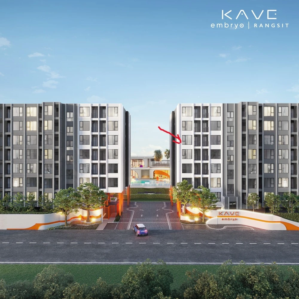 For rent: Kave Embryo Rangsit, 7th floor, great view, bright and airy. Book now! Don't miss out!