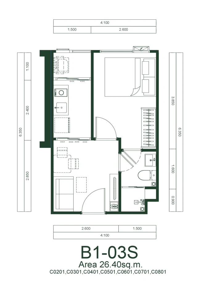 For rent: Kave Luminous Bangmod, 1 bedroom, 1 bathroom, fully furnished. Don't miss out!