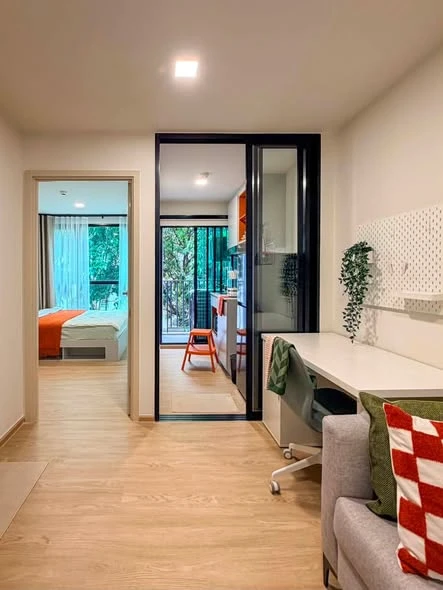 For rent: Kave Luminous Bangmod One Bed Exclusive. Perfect for those who love peace and quiet. Surrounded by trees, no noise. Book now!