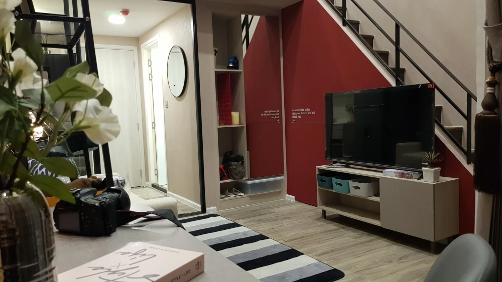 For rent Kave Mutant Salaya, One Bed Exclusive Vertical Suite, 2 floors, complete here, book now.