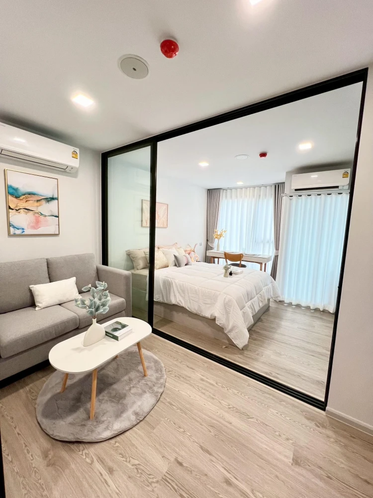 For rent: Kave seed Kaset, 6th floor, city view, beautifully decorated room, bright tones, comfortable to live in, the room is exactly as advertised,