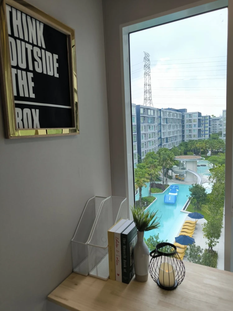 For rent: Kave Town Island, 6th floor, pool view, decorated in Cozy Tropical style, beautiful room, ready to move in, reserve now.