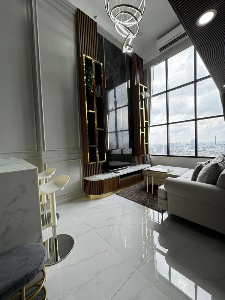 For rent: Knightsbridge Prime Sathorn, very high floor, beautifully decorated built-in throughout the room, beautiful view, not blocked, book now.