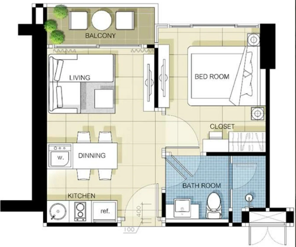For rent: La Santir, 7th floor, pool view, fully furnished, nice room, if interested, hurry and reserve now, don't miss out!