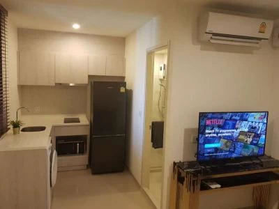 Life Asoke condo for rent, 19th floor, unobstructed view, fully furnished. Book now! Don't miss out! Hurry!
