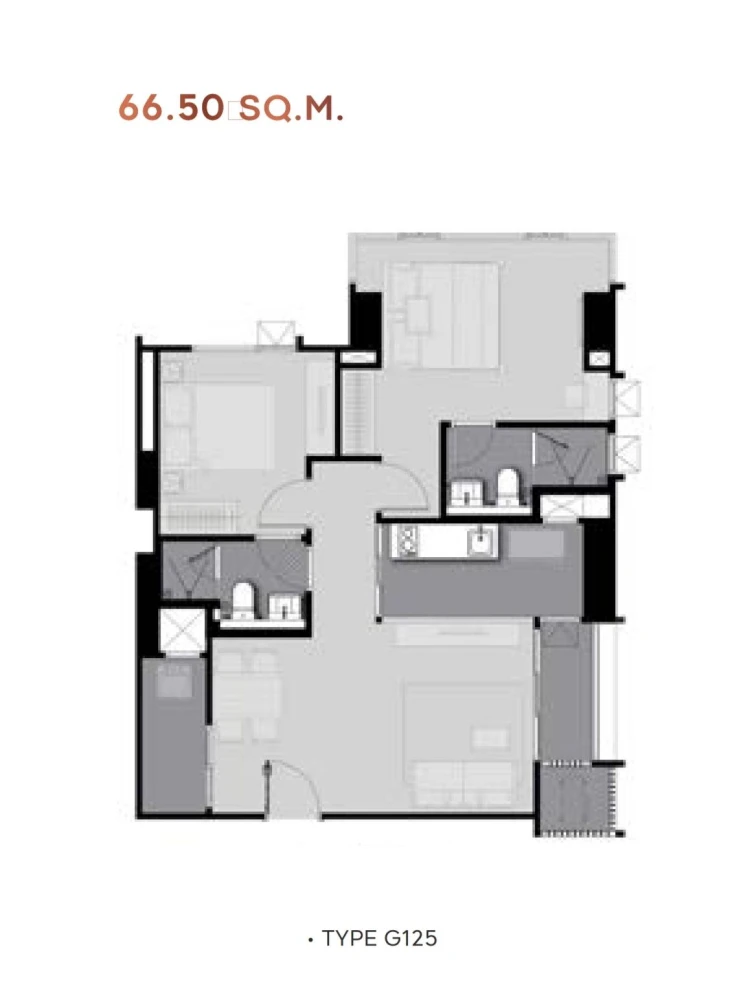 For rent: Life Ladprao Valley, corner room, very quiet, 2 bedrooms, 2 bathrooms, spacious area, comfortable, don't miss it.