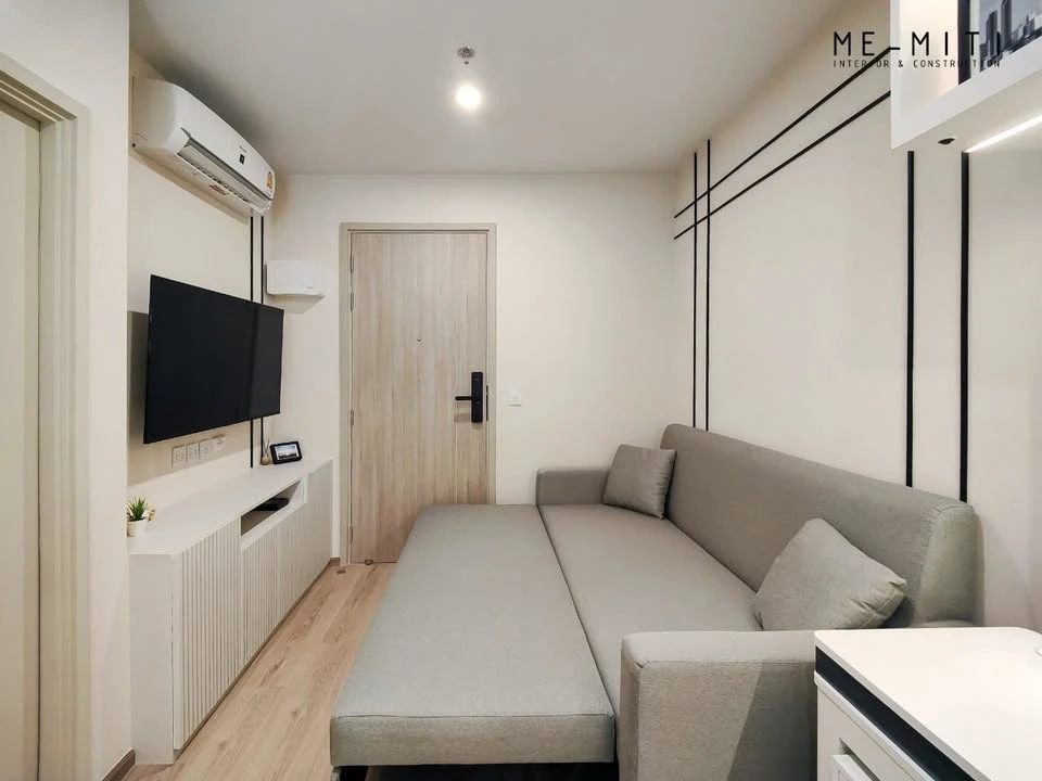 For rent: Life Rama 4 – Asoke, fully furnished room, ready to move in, white tone, comfortable to the eyes, affordable price, come and reserve, don't