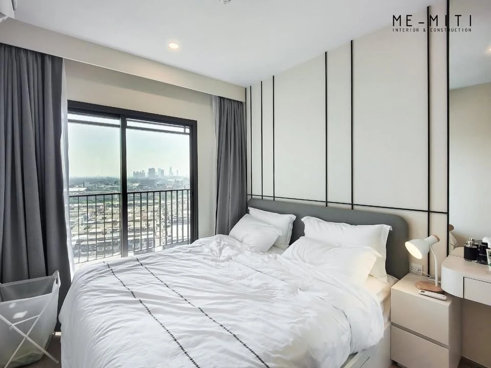 For rent: Life Rama 4 – Asoke, fully furnished room, ready to move in, white tone, comfortable to the eyes, affordable price, come and reserve, don't