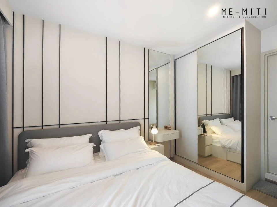 For rent: Life Rama 4 – Asoke, fully furnished room, ready to move in, white tone, comfortable to the eyes, affordable price, come and reserve, don't