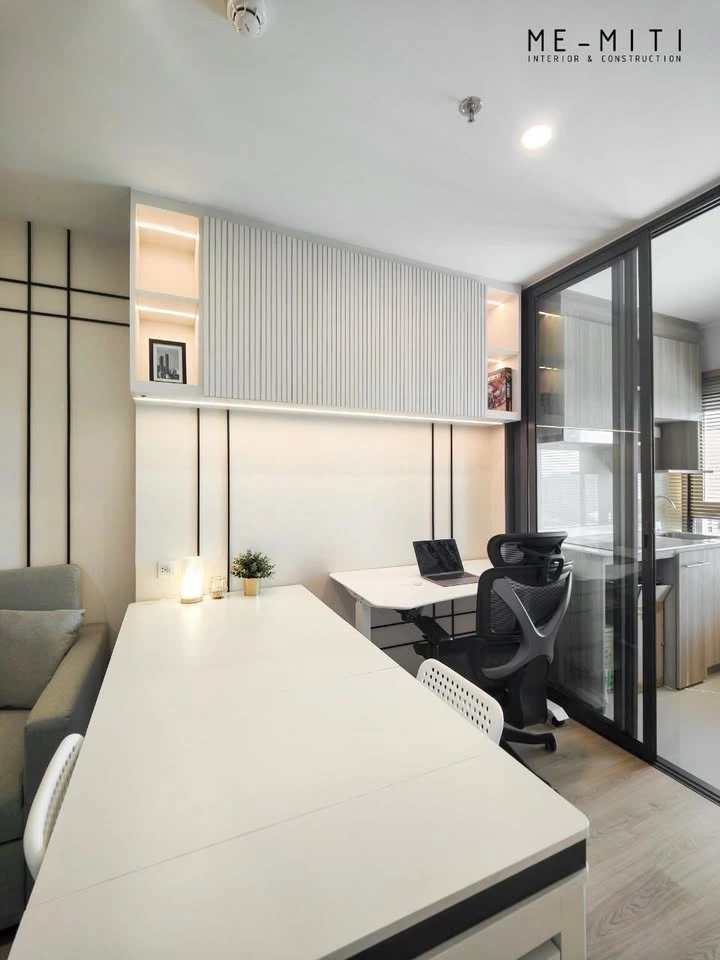 For rent: Life Rama 4 – Asoke, fully furnished room, ready to move in, white tone, comfortable to the eyes, affordable price, come and reserve, don't