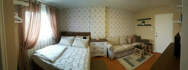 For rent: Lumpini CondoTown Romklao – Suvarnabhumi, studio room with quality wallpaper, decorated in a theme. Reserve now!