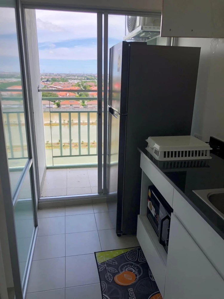 For rent Lumpini Mega city Bangna, beautiful room, clean, complete electrical appliances, very beautiful view, no buildings blocking, quiet, move now!