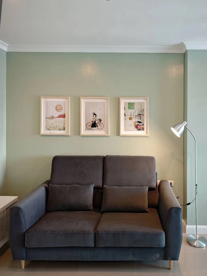 For rent: Lumpini Place Rama 9-Ratchada, panoramic view, decorated in a cozy, minimalist style, simple, warm, with attention to every detail. Reserve