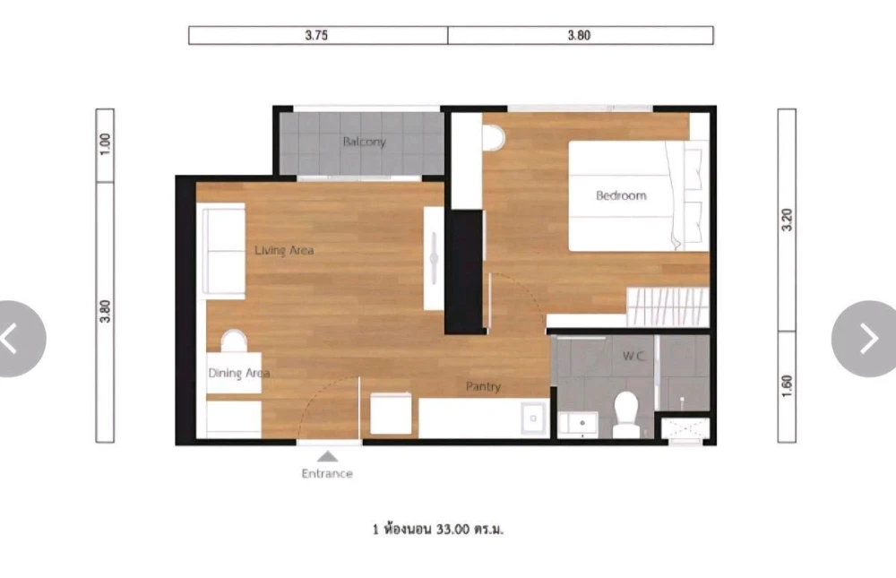 For rent: Lumpini Suite Phetchaburi-Makkasan, 24th floor, nice room, fully furnished, reserve now!