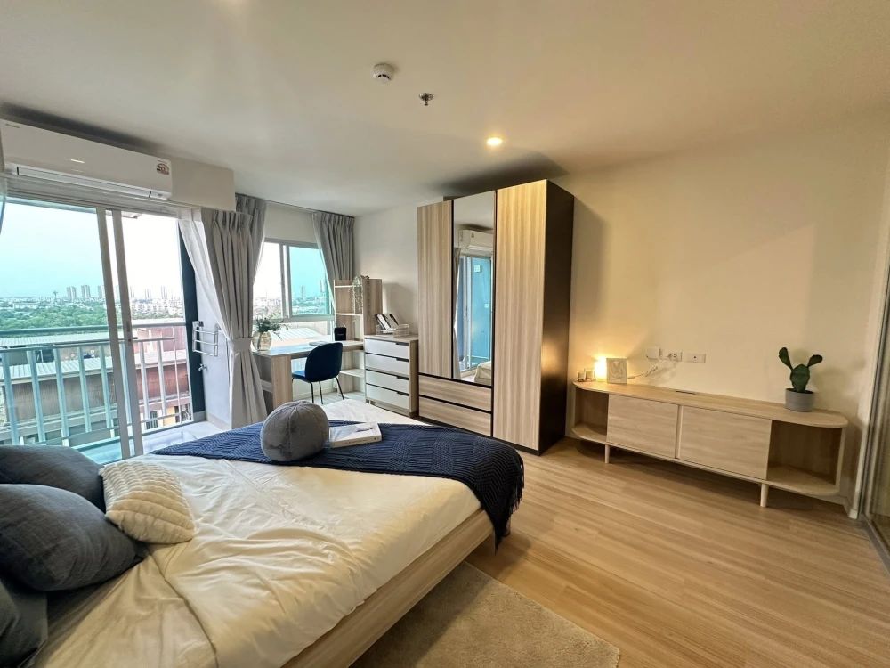 For rent: Lumpini Ville Chaengwatthana-Pakkret Station, ready to move in, high floor, fully furnished, bright screen++