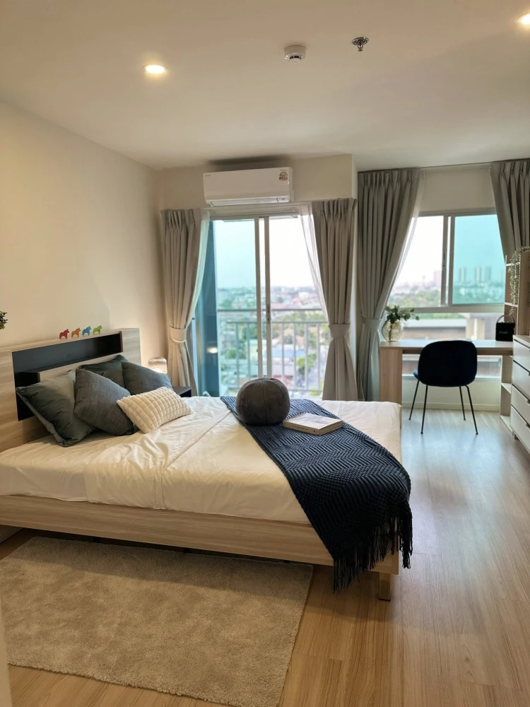 For rent: Lumpini Ville Chaengwatthana-Pakkret Station, ready to move in, high floor, fully furnished, bright screen++