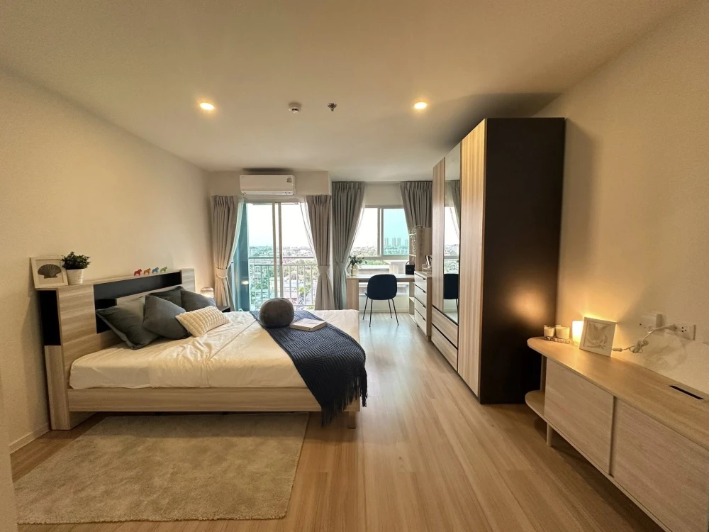 For rent: Lumpini Ville Chaengwatthana-Pakkret Station, ready to move in, high floor, fully furnished, bright screen++