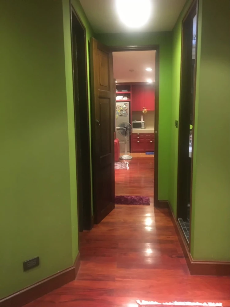 For rent: Lumpini Ville Cultural Center, corner unit offering privacy, spacious living area, fully furnished. Don't miss out!