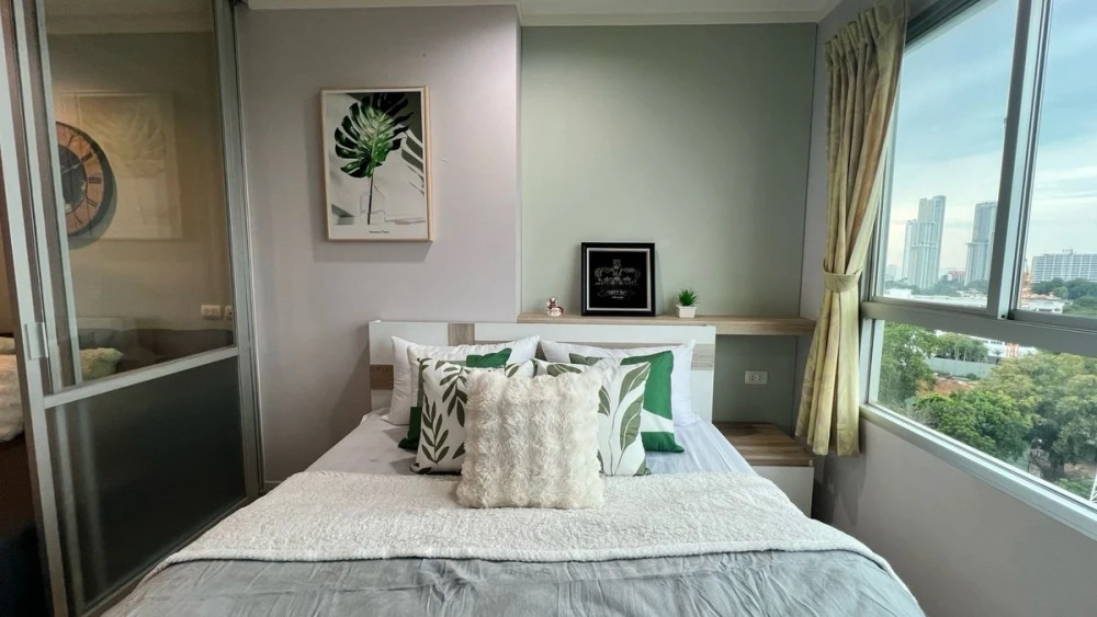 For rent: Lumpini Ville Naklua - Wongamat, 11th floor, open view, fully furnished, nice to live in, reserve now.