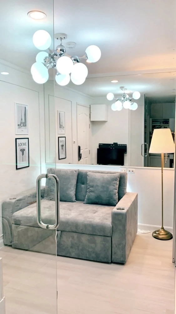 ให้เช่า Lumpini Ville Pattanakarn New Phetchaburi ห้องมุมให้ความเป็นส่วนตัว ตกแต่งสไตล์Modern Classic จองเลย