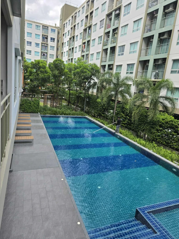 For rent Lumpini Ville Sukhumvit 76 - Bearing Station 2, 1 bedroom, 1 bathroom, fully furnished, swimming pool view, reserve now.