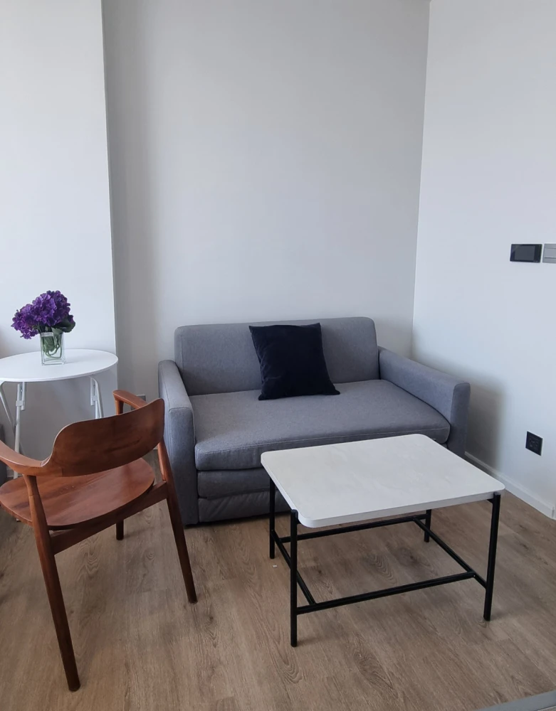 For rent: Modiz Rhyme Ramkhamhaeng, 14th floor, fully furnished, very livable. Book now!