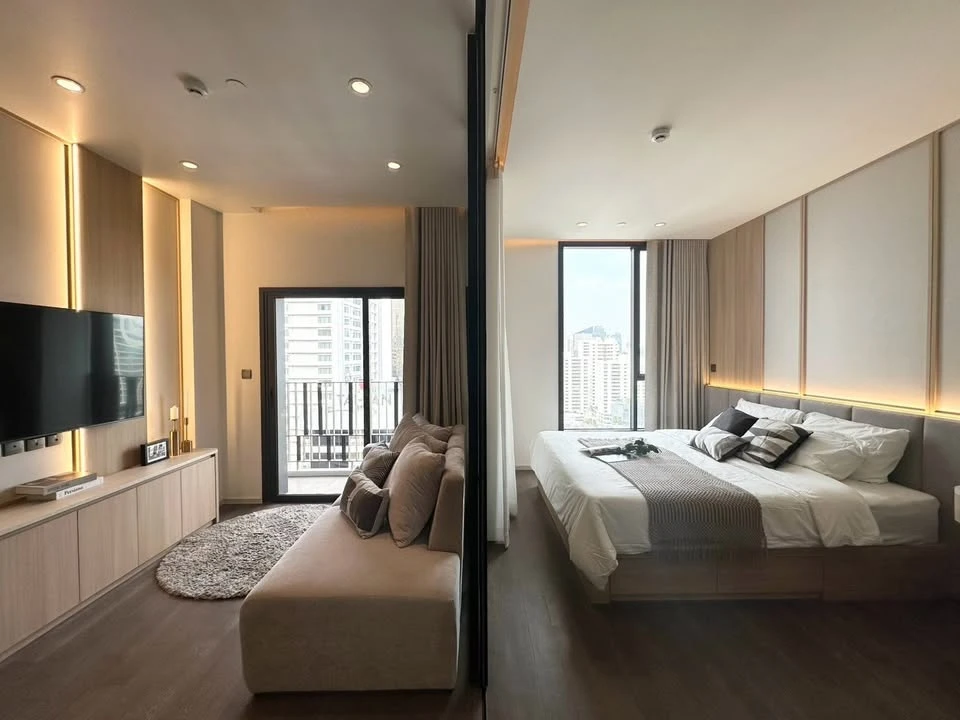 For rent: MUNIQ Sukhumvit 23, pet friendly, unblocked view, built-in furniture, complete electrical appliances, ready to move in