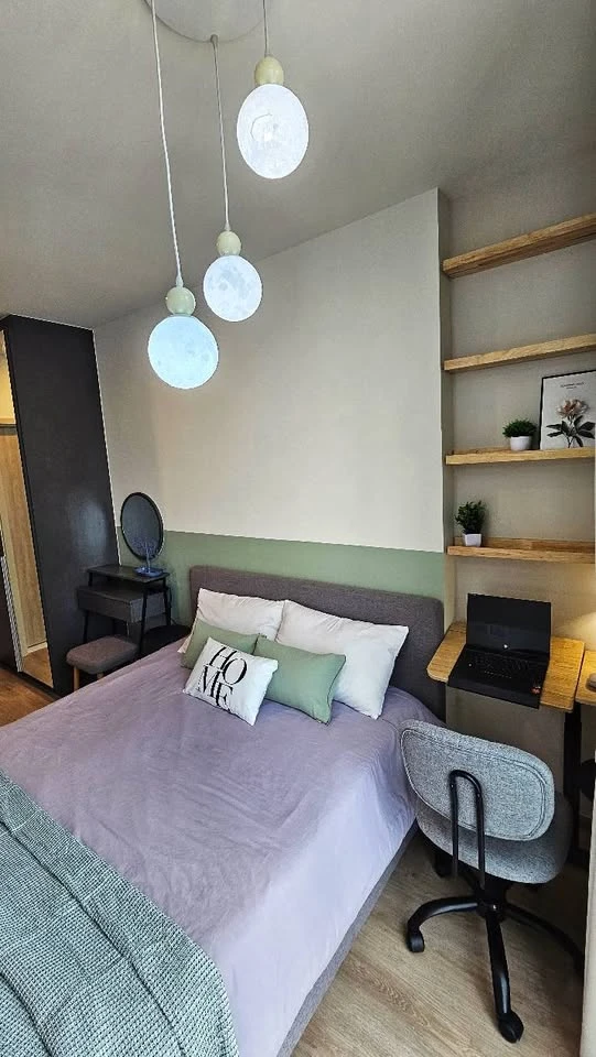 For rent: Noble Nue District R9, 1 bedroom, 1 bathroom, decorated in a cool color scheme, fully furnished, beautiful view from a high floor, reserve n