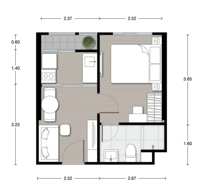 For rent: Noble NUE Mega Plus Bangna, 20th floor, nice room, fully furnished, book now before it's gone.