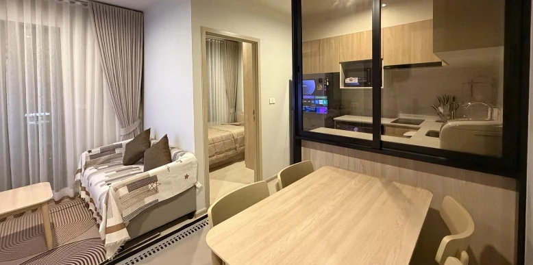 For rent: Noble NUE Mega Plus Bangna, 24th floor, fully furnished, very livable. Book now!