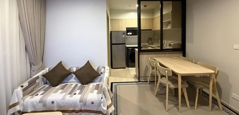 For rent: Noble NUE Mega Plus Bangna, 24th floor, fully furnished, very livable. Book now!