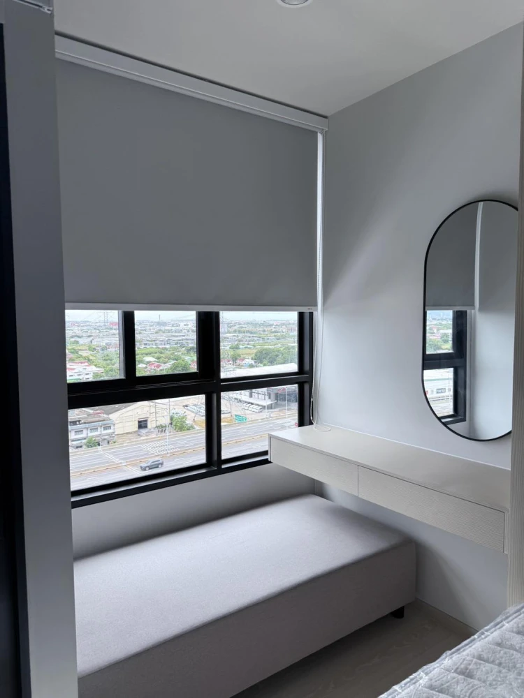 For rent: Noble NUE Mega Plus Bangna, studio room, built-in headboard, fully furnished, hurry and book now.