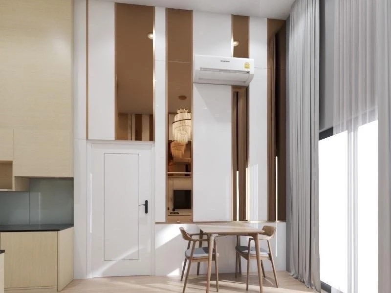 For rent: Noble Revolve Ratchada, top-floor penthouse with unobstructed panoramic views and stunning built-in furnishings. Don't miss out!