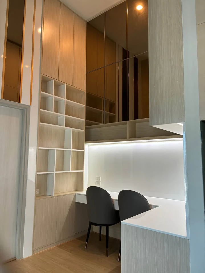 For rent: Noble Revolve Ratchada, top-floor penthouse with unobstructed panoramic views and stunning built-in furnishings. Don't miss out!