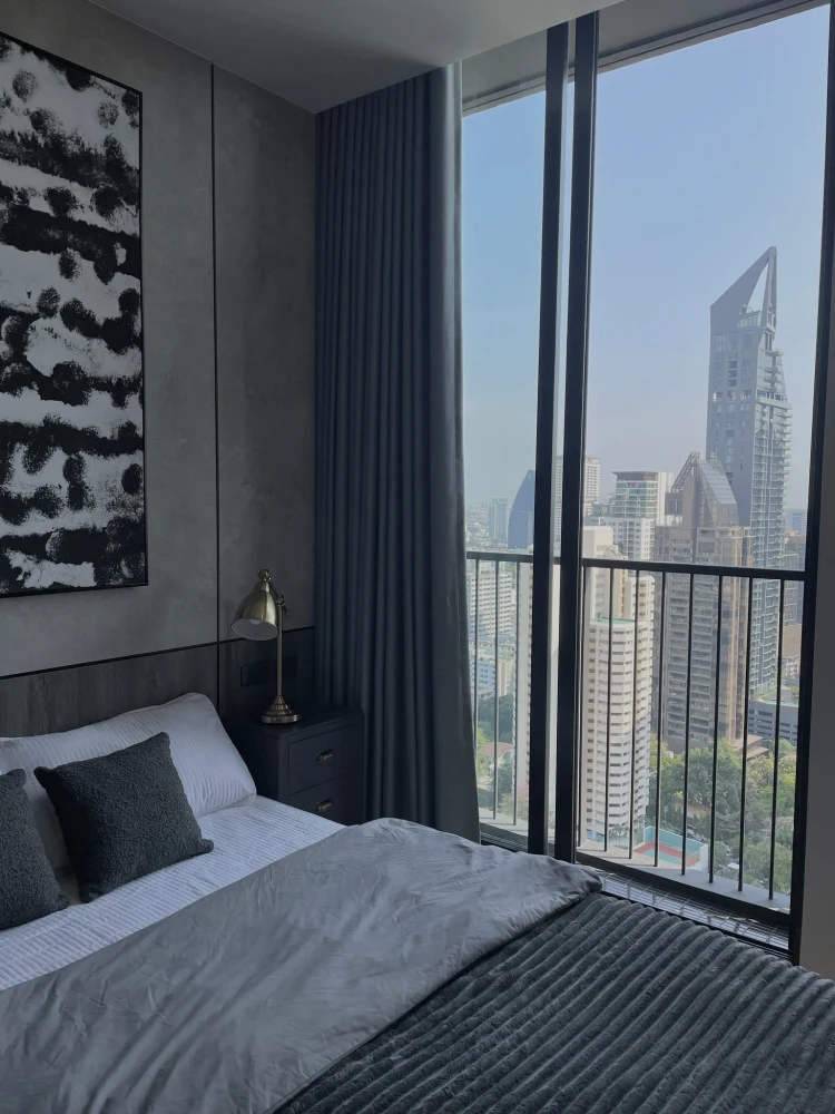 Noble State 39 for rent, beautifully decorated room with a theme, fully furnished, beautiful city view from high floor, reserve now.