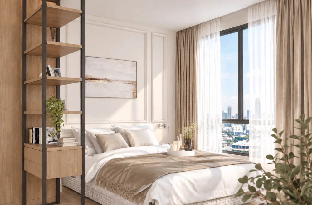 For Rent: NUE CONNEX Condo Don Mueang. Features a pool view, great scenery, beautiful natural light, and an airy, comfortable atmosphere. Book now!