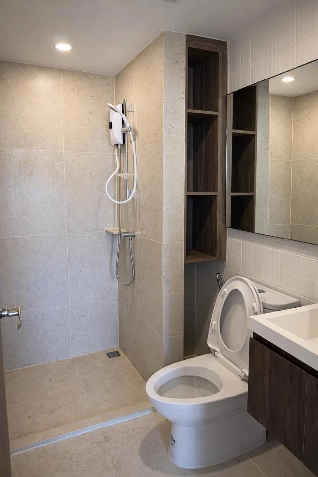 For rent: Nue Core Khu Khot Station studio room with north-facing balcony. Fully furnished and equipped. Don't miss out!