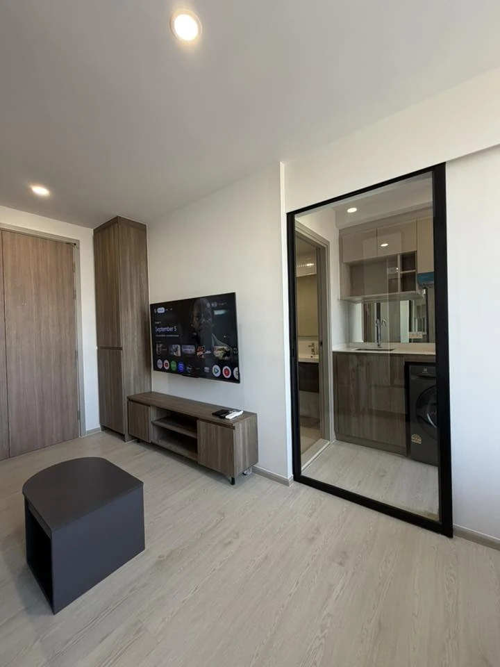 For rent: Nue Core Khu Khot Station studio room with north-facing balcony. Fully furnished and equipped. Don't miss out!