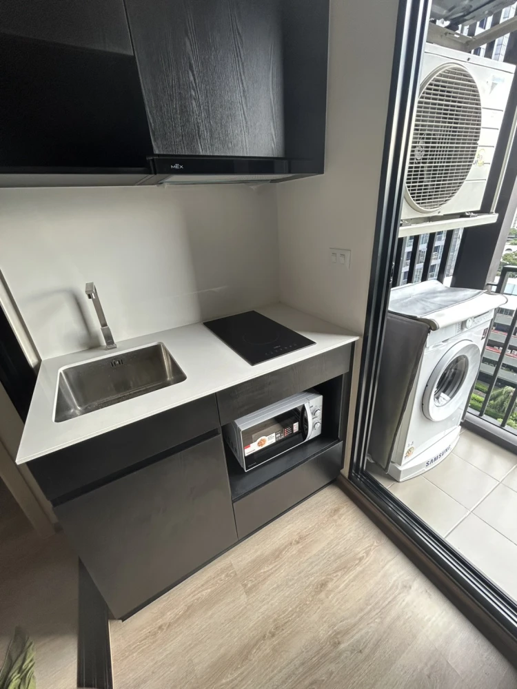 For rent: Nue District R9, a luxury condo in the heart of Rama 9. Fully furnished and equipped with appliances. Ready to move in immediately.