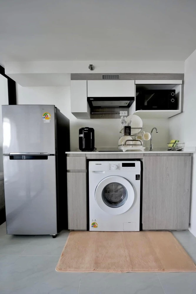 For rent: Origin Plug & Play Nonthaburi Station, 8th floor, corner room, fully furnished, nice to live in, book now, don't miss out.
