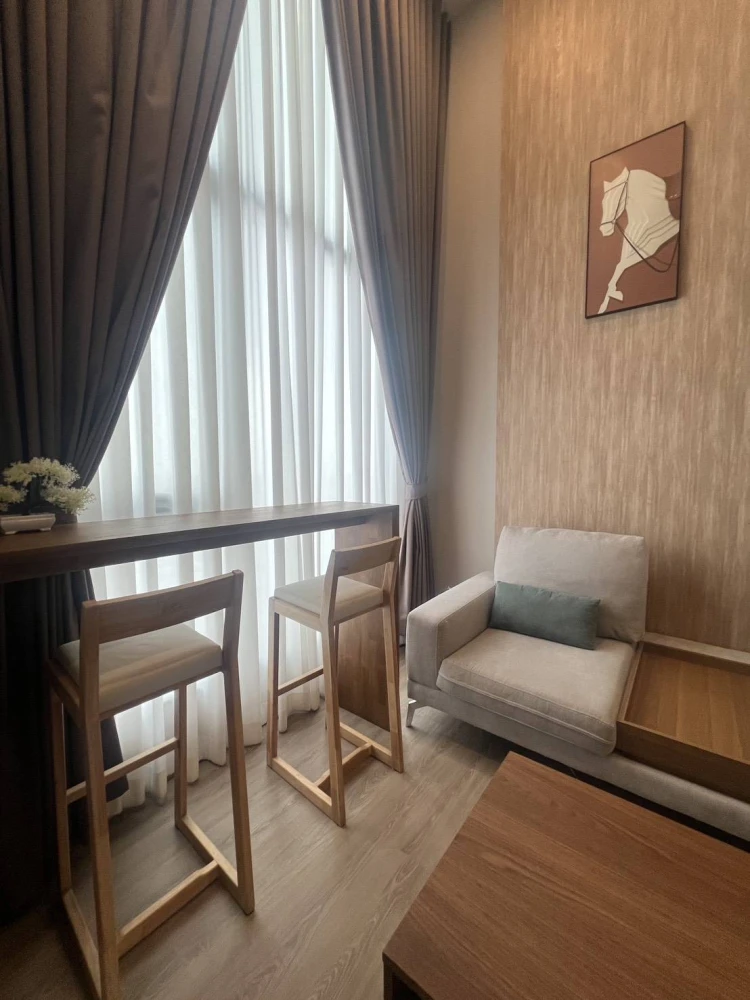 For rent: Origin Plug & Play Nonthaburi, 20th floor. Stunning Chao Phraya River view from above. Fully furnished with built-in features. Ready to move
