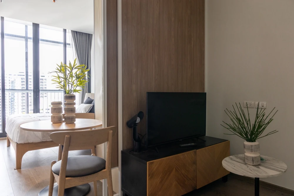 For rent: Park 24 Origin Phrom Phong, studio room, decorated in a cool theme, good location, fully furnished, reserve now!