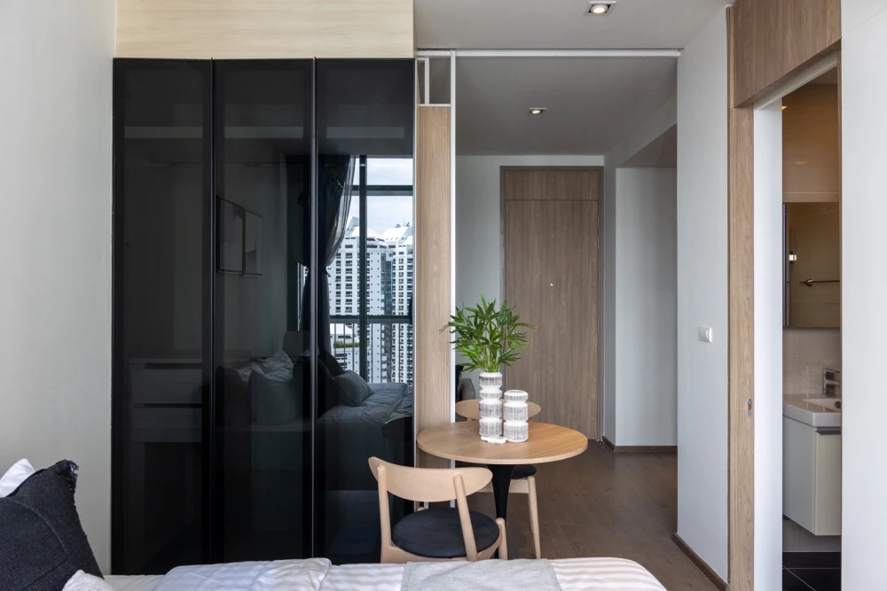 For rent: Park 24 Origin Phrom Phong, studio room, decorated in a cool theme, good location, fully furnished, reserve now!