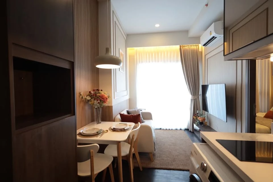 For rent: Park Origin Thonglor, 1 bedroom, 1 bathroom, beautifully decorated with built-in furniture. Hurry and reserve now!