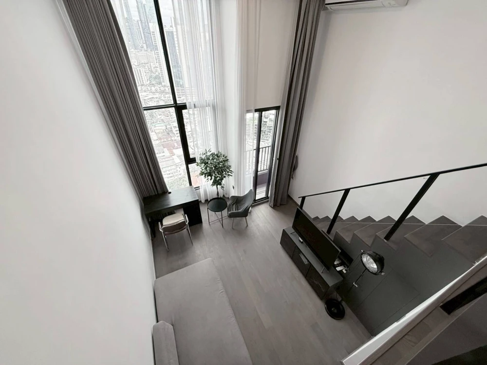 For rent, Park origins Chula Samyan, Duplex room, airy and comfortable, not too expensive, come and reserve today.