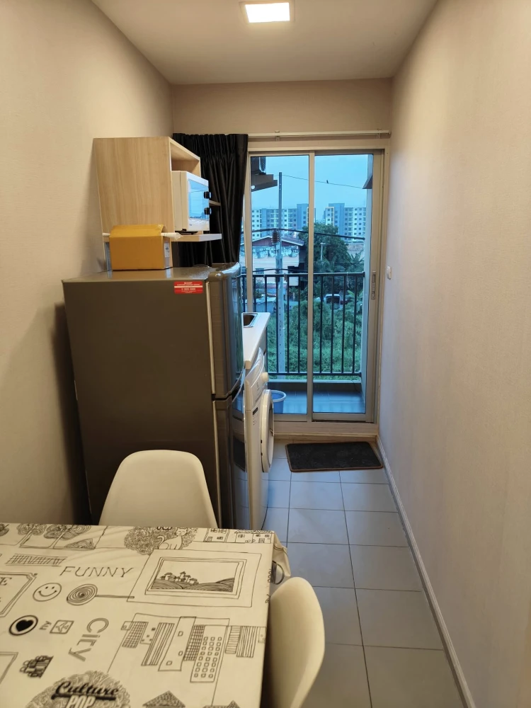 For rent Plum Condo Rangsit Alive 2, outside view, fully furnished room, ready to move in, book now, don't miss out.